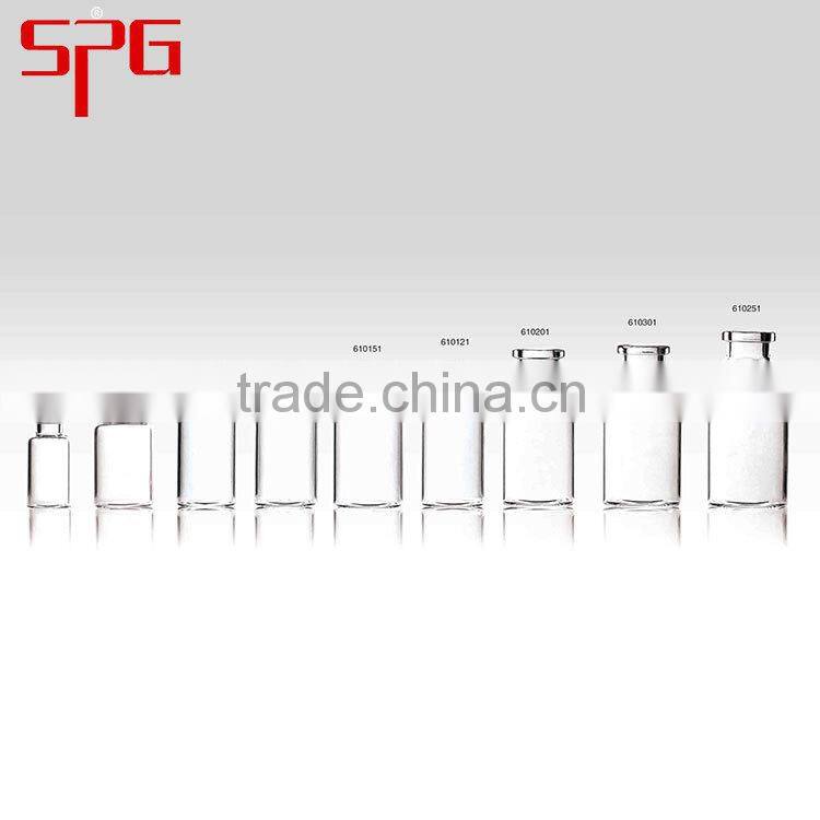 Buy wholesale direct from china made of low borosilicate glass tubing 8ml clear medical glass injection bottle