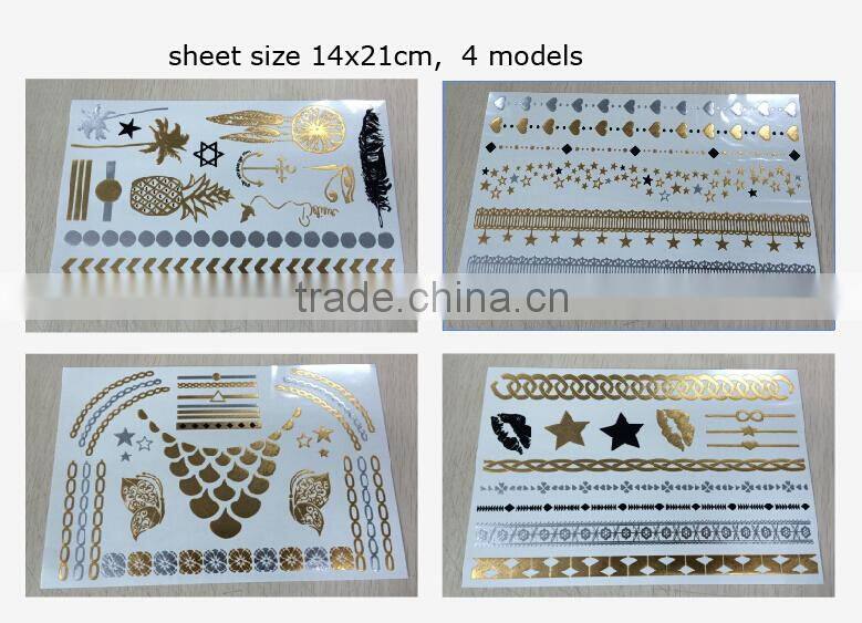 very good quality gold and silver foil metal hot stamp tattoo