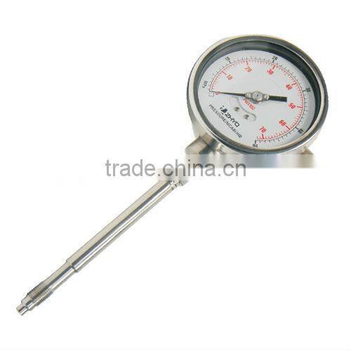 Flexible stem melt pressure gauge