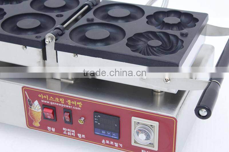 4pcs Commercial Use Non-stick 110v 220v Electric 180 Degree Swing 10cm Digital Donut Baker