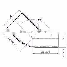 3'' 76mm high temperature reinforced automotive black elbow 45 degree silicone hose