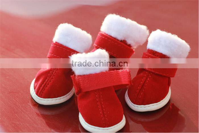 JML 2015 on sale Happy Christmas Dog Boots Pet Shoes Fashion Pet Shop Warm&anti-skidding Dog Shoes
