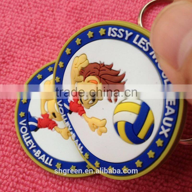 sportwear PVC rubber keyring,3D rubber keyholder with low price