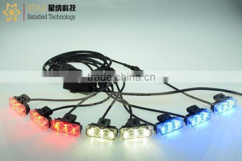 Wholesale led bule red amber front grill car led lamp side led warning light