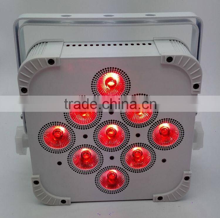 Mobile Stage DJ Par Quad IR WIFI 9*8W 10W 12W RGBW 4 IN 1 LED Rechargeable Battery Wireless Slim Flat Uplight