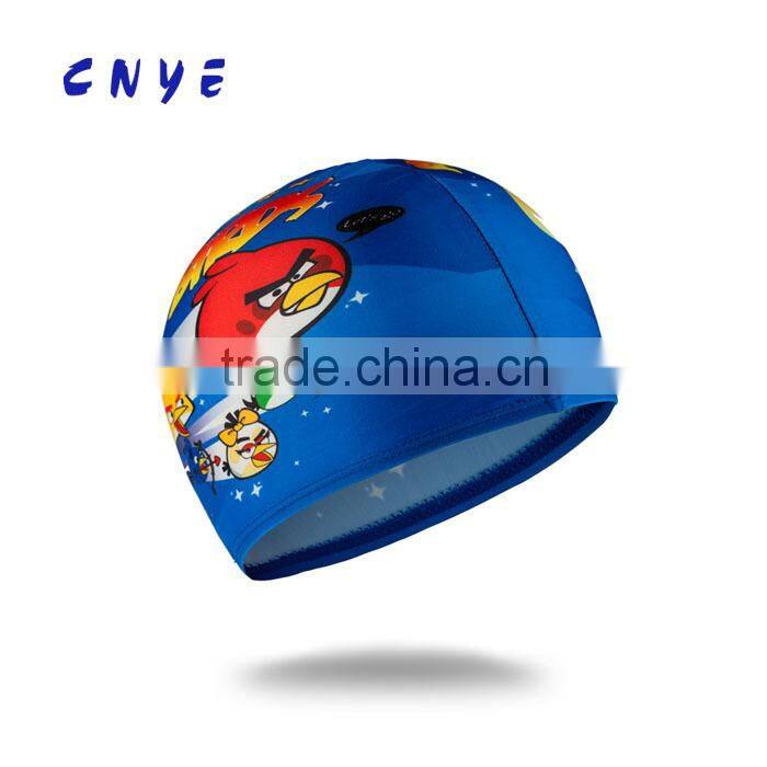 CNYE High quality kids lycra nylon spandex swimming cap,New promotional silicone kids swim cap