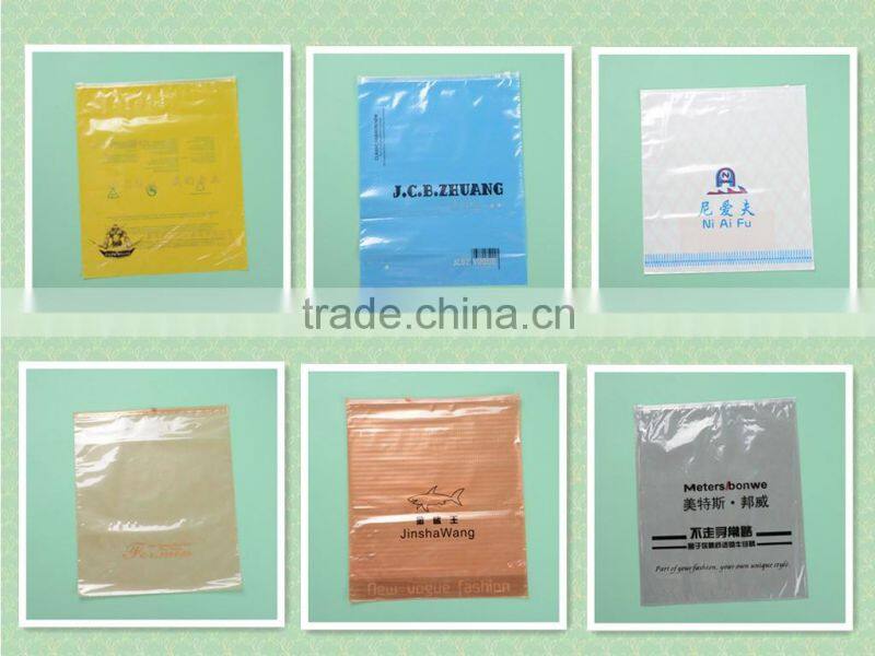 Large clear clothing zip-lock plastic packing bag with sliding chain head for garments