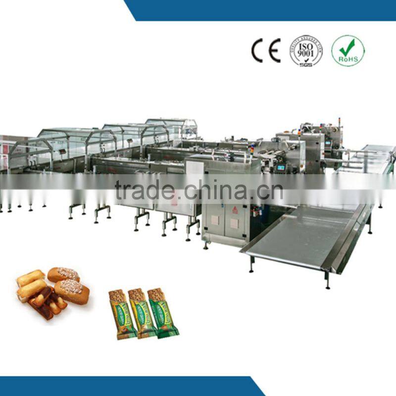 China kendy alignment baffle type honey taste waffle packaging line