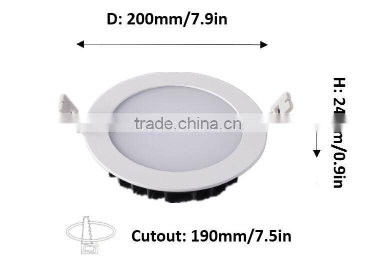 18W round led panel light / Ceiling recessed commercial lighting fixture 20cm