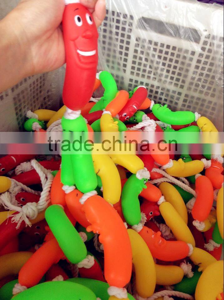 Promotional pet items sausage shaped 2014 new style novelty dog pet toy