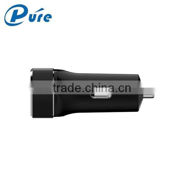 new bullet design metal car charger 5V 3/2A double usb mobile phone car charger factory selling directly