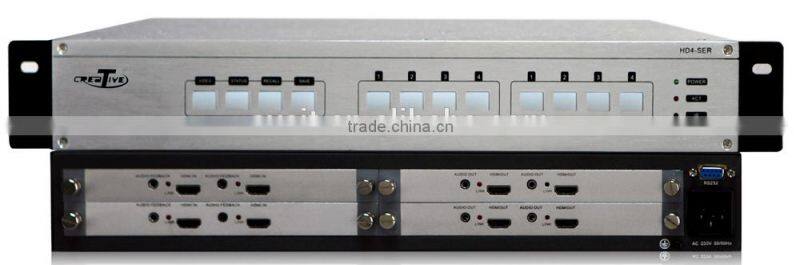 AV Control System 7 Inch Touch Screen 4x4 Modular Matrix Switcher