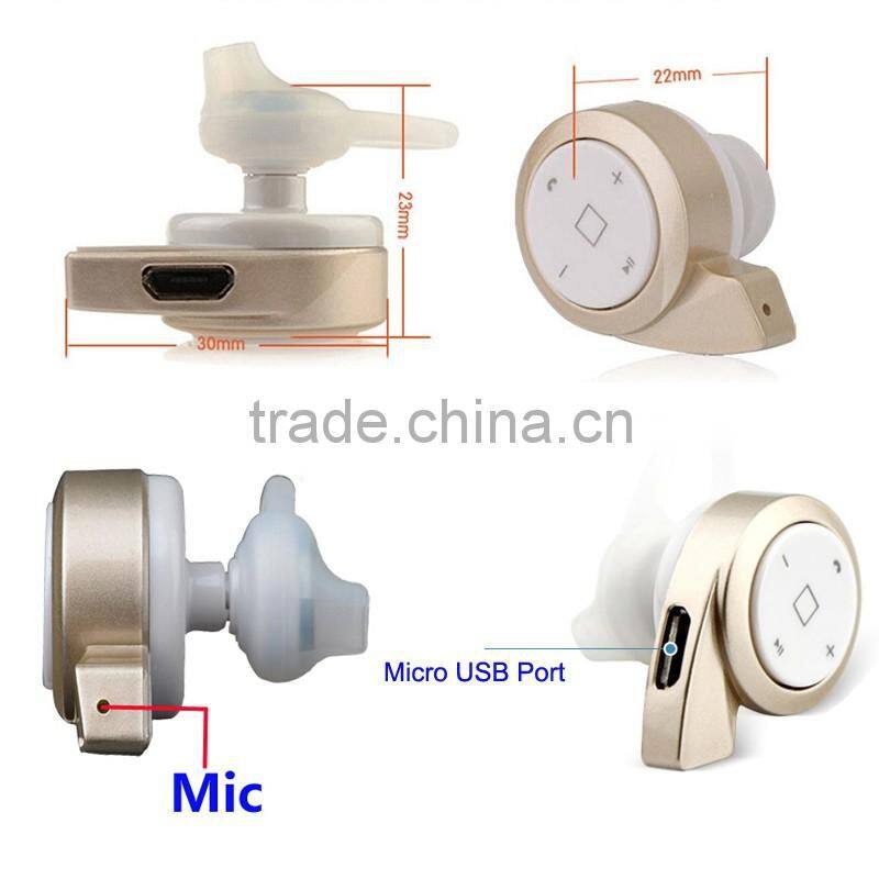 2016 New Arrival Super Mini & Micro Mini A8 Wireless Bluetooth Earphone In-ear with Hands free and Microphone