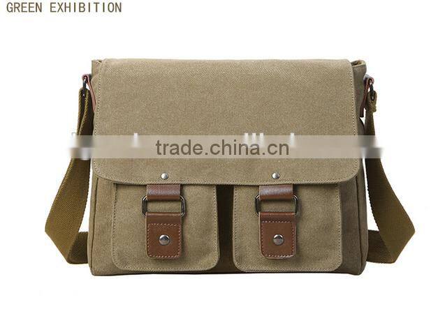 Made in china high quality Men's Vintage Canvas Messenger Shoulder Bag Crossbody Sling School Bags Satchel