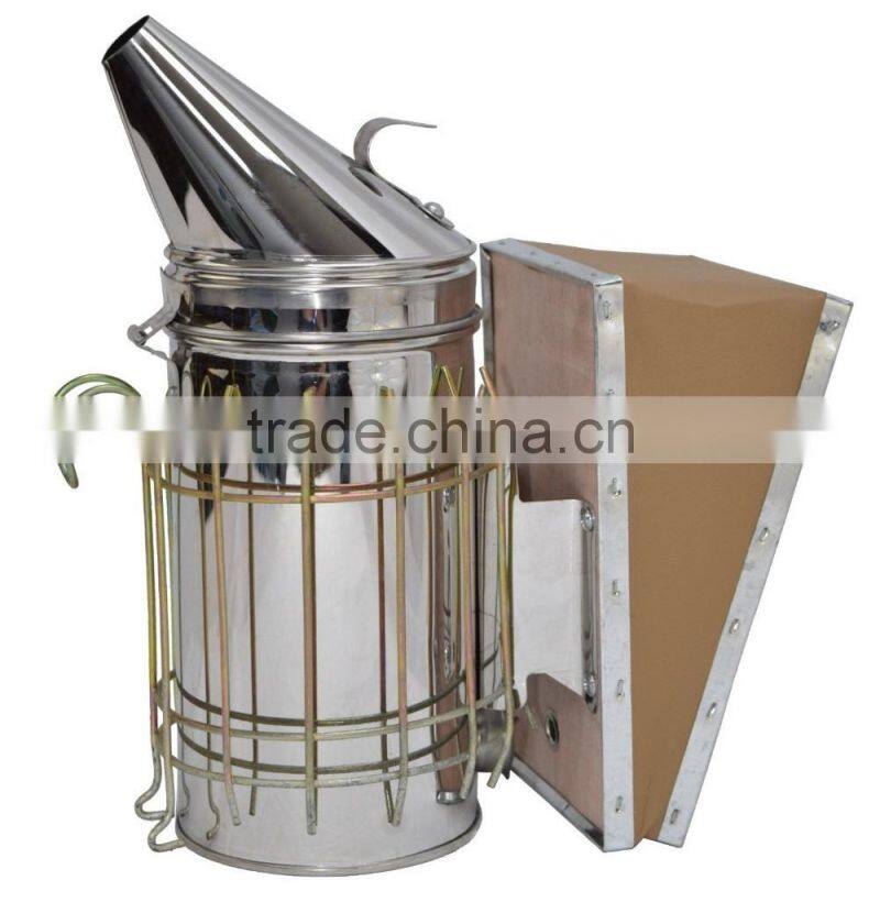 Factory price stainless steel bee smoker with heat shield