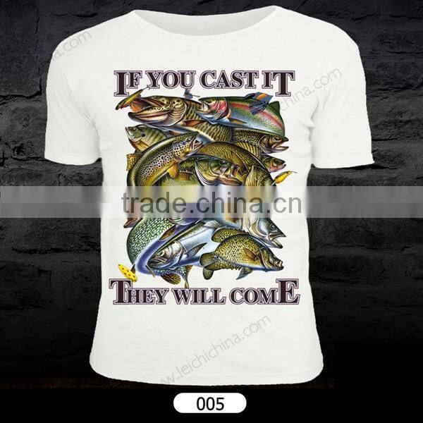 in stock customer design cotton polyster fishing t-shirt