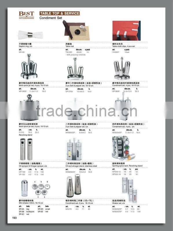 2-pcs Salt & pepper set with shelf stainless steel & glass