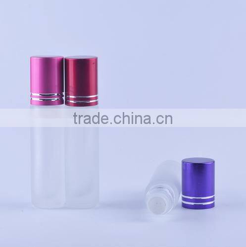 Wholesale 10ml frosted essential oil glass bottles, empty refillable roll on perfume bottles for essential oil
