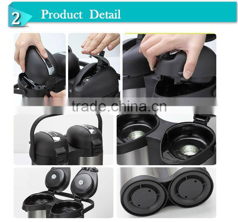 Double body for two kinds of drink travel pumping system air pot (AGUP-D)