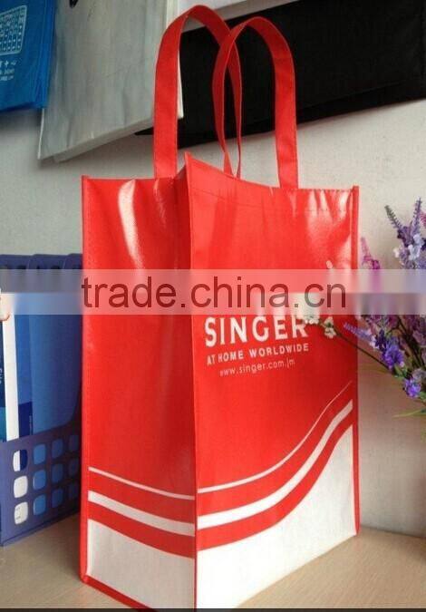 wholesale customized non woven laminted double handle shopping bag