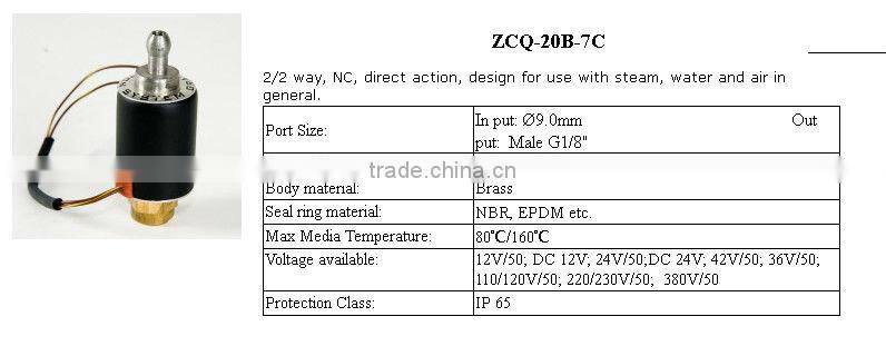 BONA Brass Solenoid Valve for Steam Iron ZCQ-20B-07C