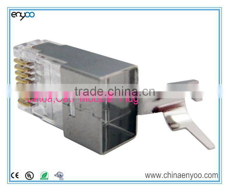RJ45 Connector, Shielded RJ45 Plug for CAT 6, CAT 6A, CAT 7 Solid and Stranded Cable