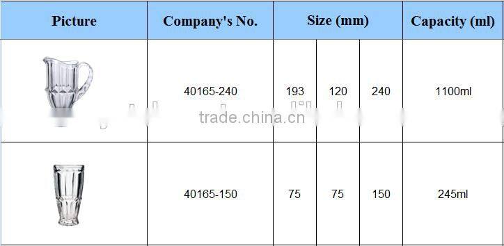 wholesale high quality 7pcs fancy glass water jug set