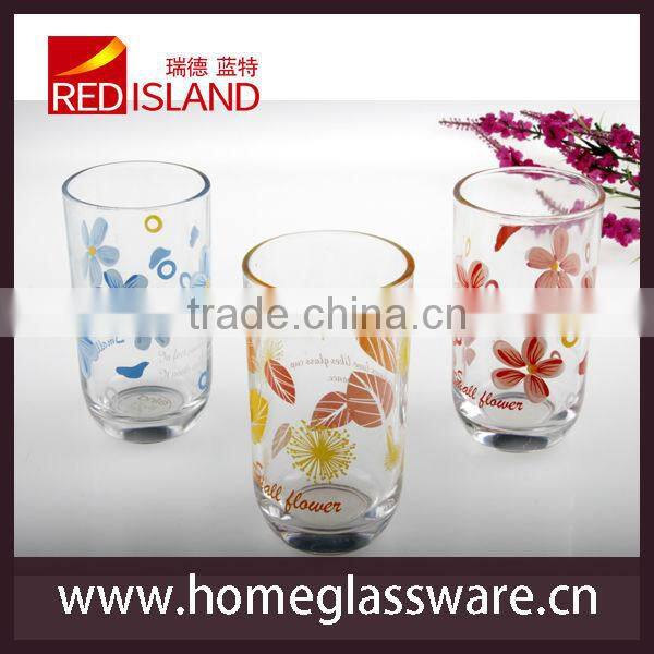 decal crystal glass tea cup set