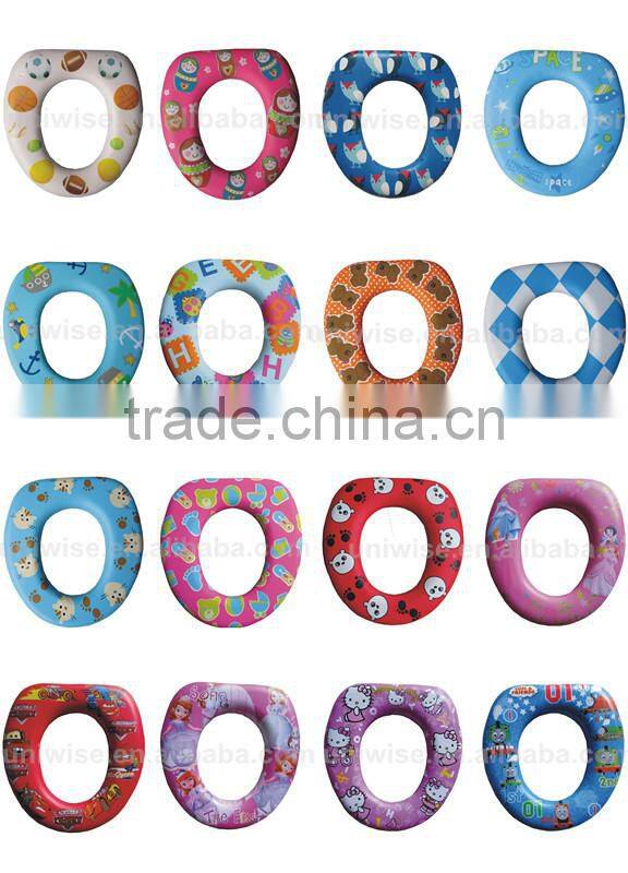 PVC baby toilet potty seat cover,baby/kids/child's toilet/potty training seat with handles,soft baby toilet seat