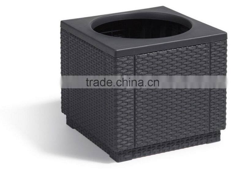2017 Trade assurance Most popular alum frame rattan Cube planter outdoor rattan plant holder