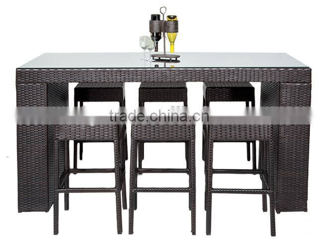 2017 Sigma Outdoor Wicker Patio Bar Table Set Used Barstools