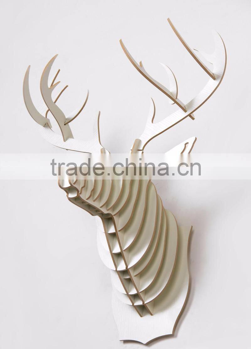 Wall hanging wood crafts moose head decoration