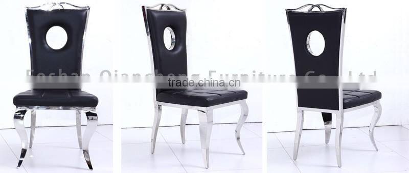 french script black fabric dining chair for banquet