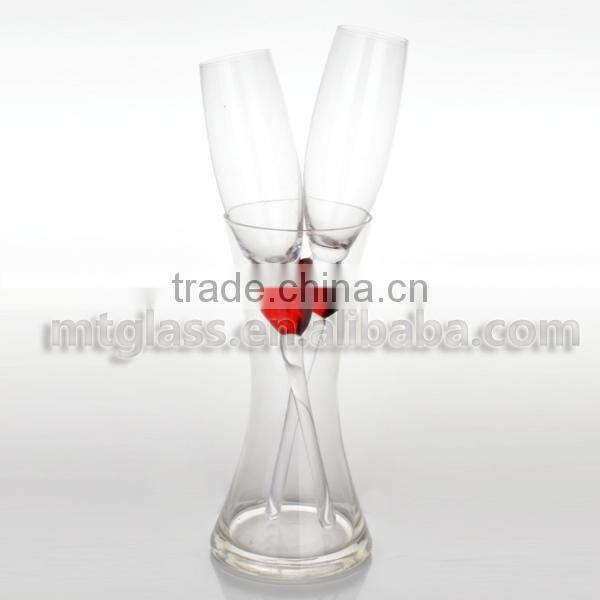 7pc set Wholesale high quality champagne party set /electroplate or golden decal champagne flute