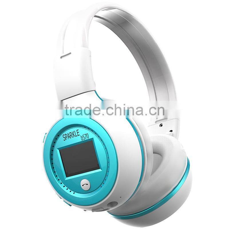 LED Display Screen Wireless Stereo Bluetooth Headset Headphone Handsfree Earphone With Mic, FM Radio, TF Card Slot