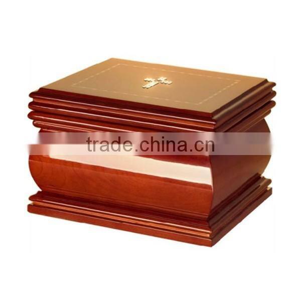 American style ash wood cremation urns for ahses top of cross