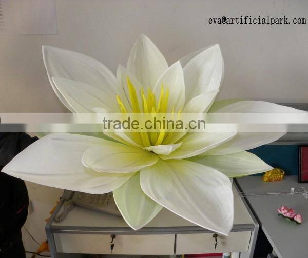 China wholesale manufacturer make PU fake fairy tale world decorative artificial huge lotus flower for decoration