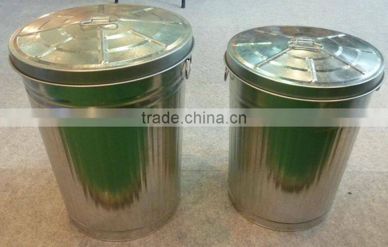Galvanized Metal Trash Can/Trash Bin/Garbage BIn