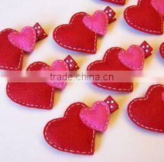hot new products for 2017 alibaba website china wholesale valentine's day gift fashion girls felt heart shaped hair clip hairpin