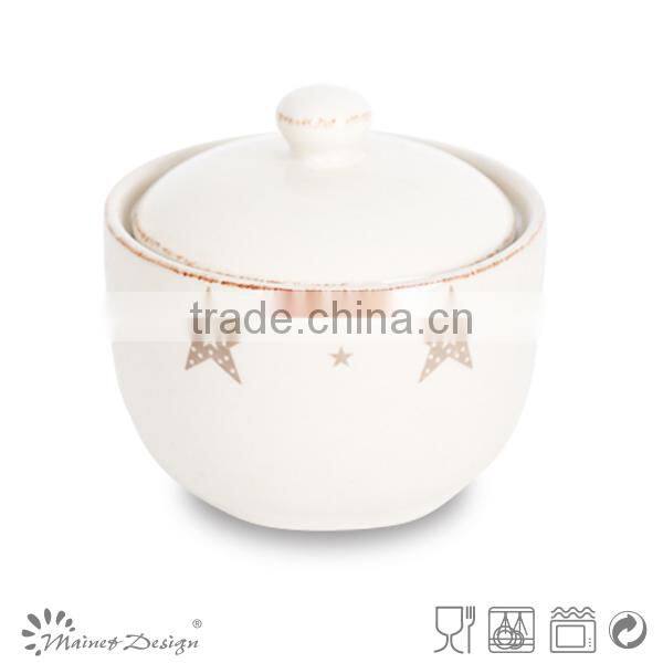 Handpainted ceramic sugar melting pot