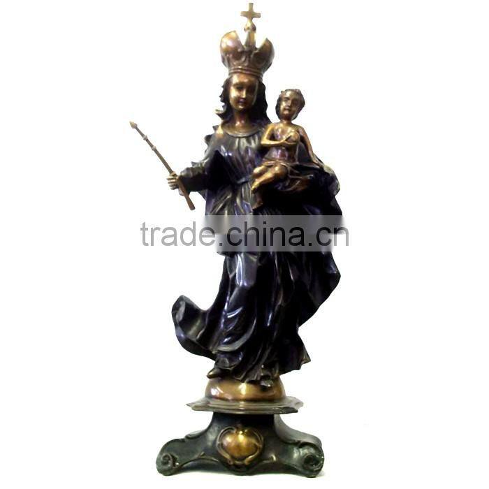 Garden decoration antique religious metal crafts life size bronze madonna