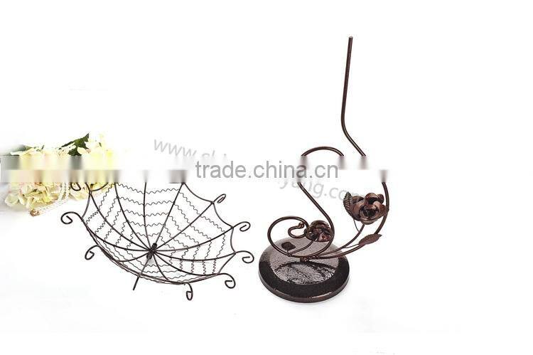 Flower umbrella shape metal jewelry display stand for earring