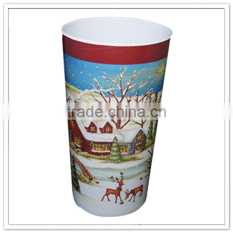 Cold winter snowman with scarf melamine blue decorated christmas cup