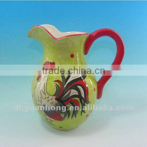 USA hot sale huge green DeHua ceramic beer pitcher with handle