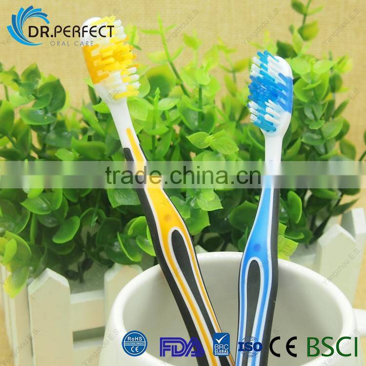 dental care rubber bristle rubber handle with cleaner adult toothbrush
