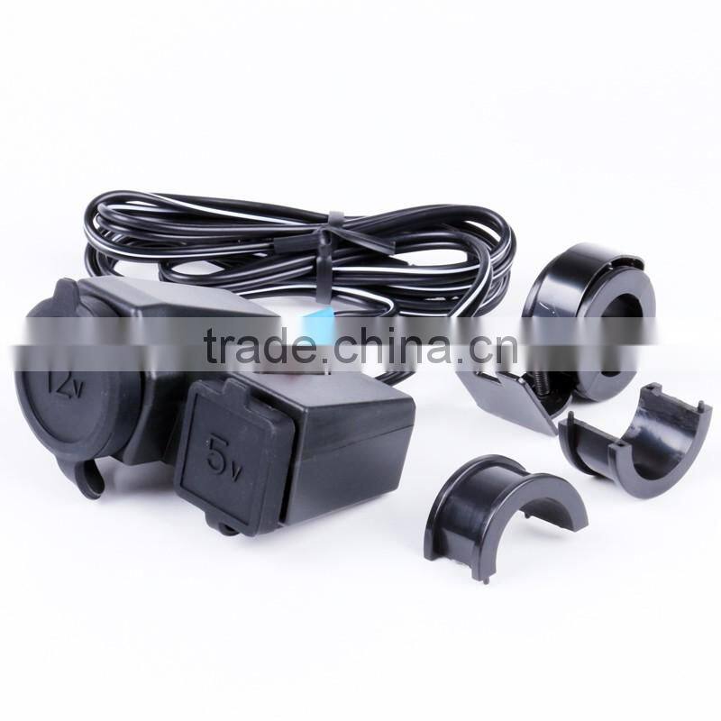 5v and 12v socket on the steering wheel motorcycle