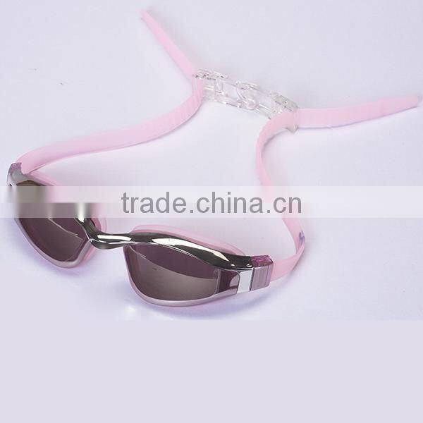 Anti-fog Mirrored Lens Wholesale Adult Swimming Goggles with quick adjustable buckle