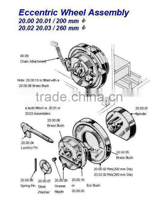 Macgregor Hatch Cover Parts 20.00 Eccentric Wheel Assembly