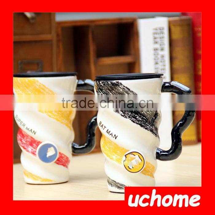 UCHOME Thread Coloured Drawing Promotional Coffee Mug With Lid