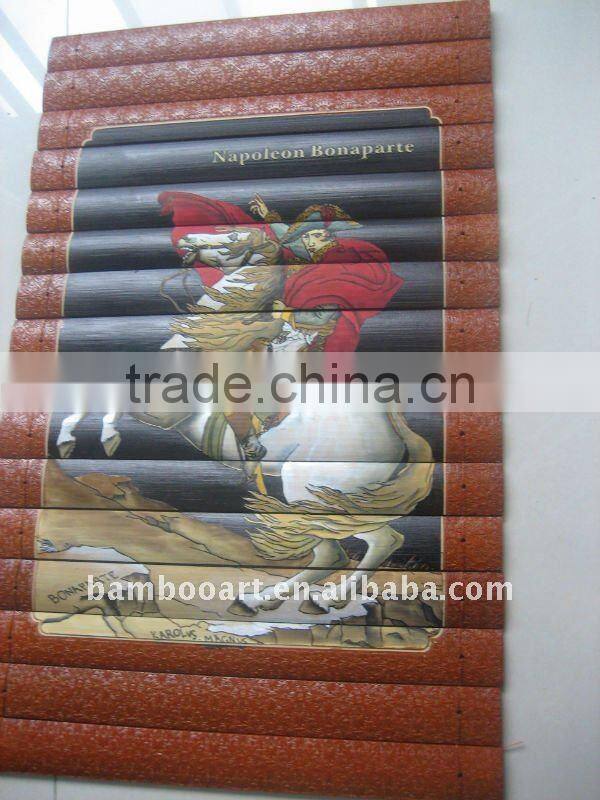 bamboo painting ( laser engaved and hand painted)